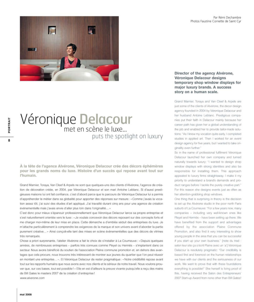 Article Alvérone dans Côté Paris mai 2008